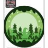 chp0029 santa sleigh 3d round sign 01