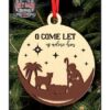 chr0195 o come all nativity ornament