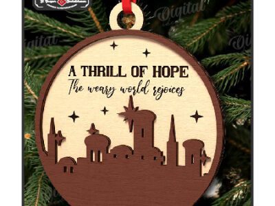 chr0196 a thrill of hope nativity ornament